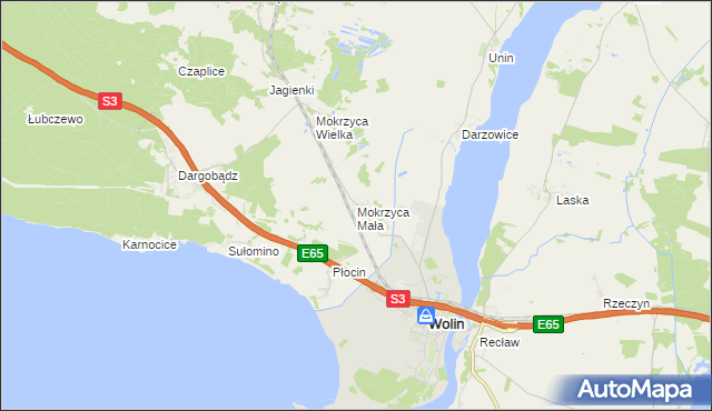 mapa Mokrzyca Mała, Mokrzyca Mała na mapie Targeo