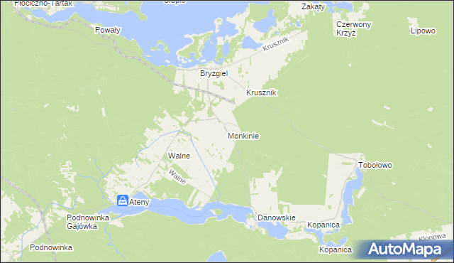 mapa Monkinie, Monkinie na mapie Targeo