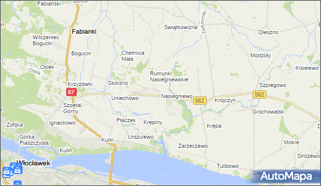 mapa Nasiegniewo, Nasiegniewo na mapie Targeo