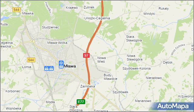 mapa Nowa Wieś gmina Szydłowo, Nowa Wieś gmina Szydłowo na mapie Targeo