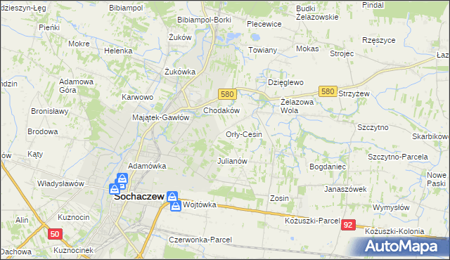 mapa Orły-Cesin, Orły-Cesin na mapie Targeo