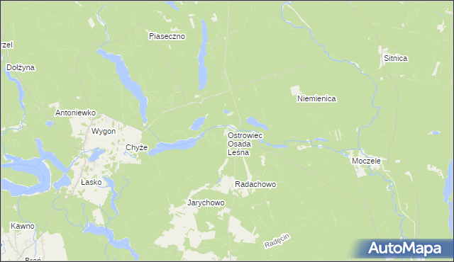 mapa Ostrowiec Osada Leśna, Ostrowiec Osada Leśna na mapie Targeo