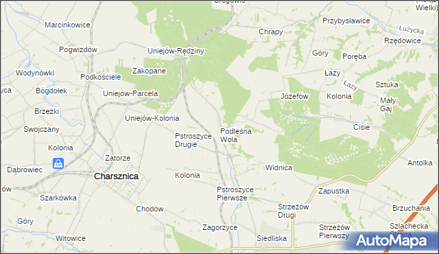 mapa Podleśna Wola, Podleśna Wola na mapie Targeo