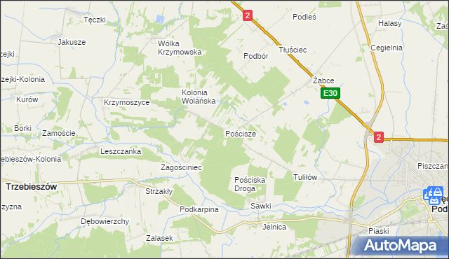 mapa Pościsze, Pościsze na mapie Targeo