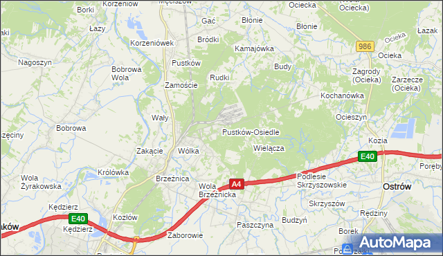 mapa Pustków-Osiedle, Pustków-Osiedle na mapie Targeo