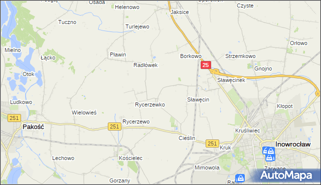 mapa Sójkowo gmina Inowrocław, Sójkowo gmina Inowrocław na mapie Targeo