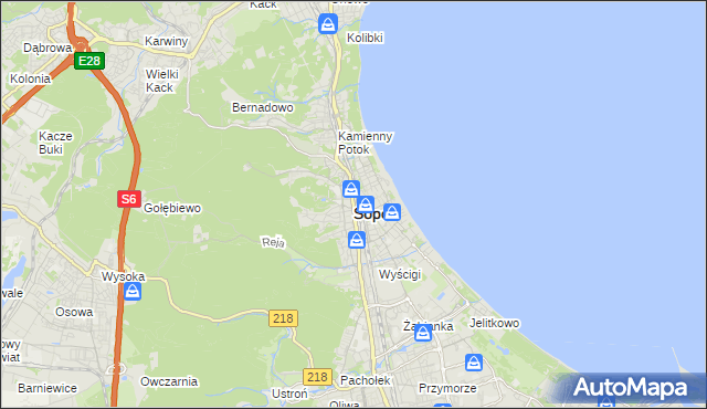 mapa Sopotu, Sopot na mapie Targeo