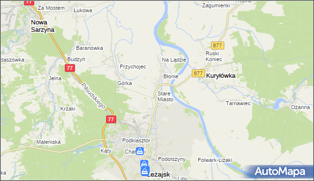 mapa Stare Miasto gmina Leżajsk, Stare Miasto gmina Leżajsk na mapie Targeo