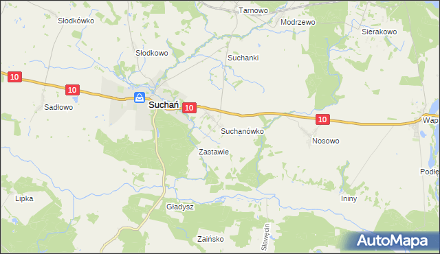 mapa Suchanówko, Suchanówko na mapie Targeo