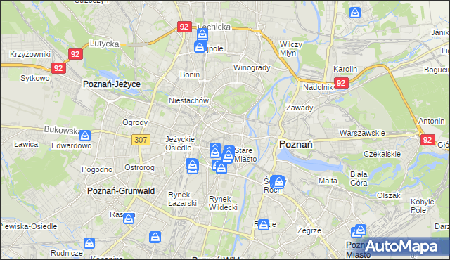mapa Święty Wojciech gmina Poznań, Święty Wojciech gmina Poznań na mapie Targeo