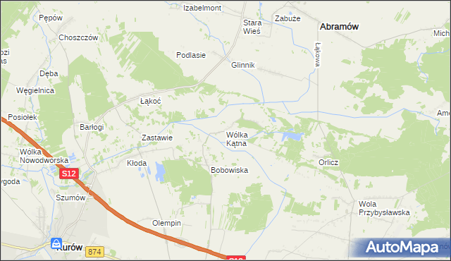 mapa Wólka Kątna, Wólka Kątna na mapie Targeo