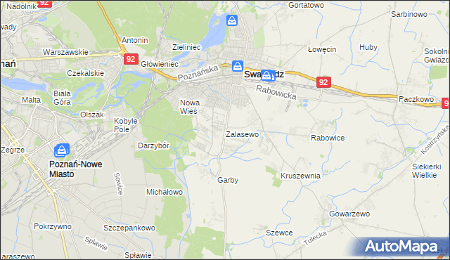mapa Zalasewo, Zalasewo na mapie Targeo