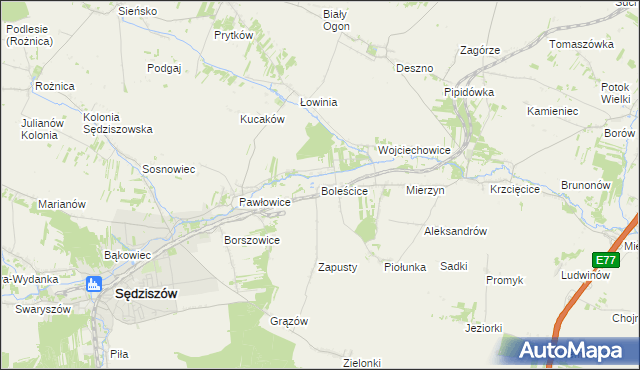 mapa Boleścice, Boleścice na mapie Targeo