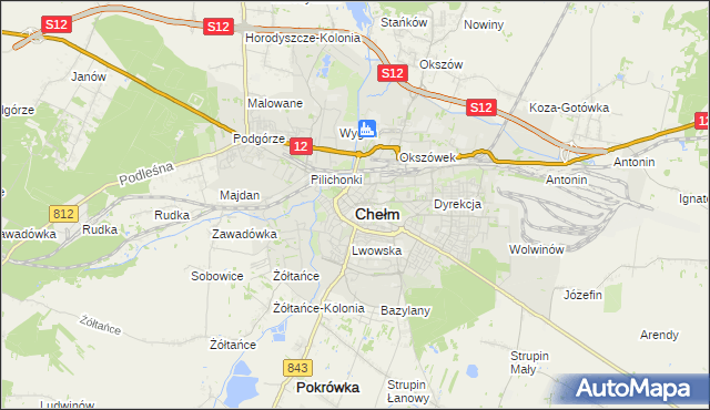 mapa Chełma, Chełm na mapie Targeo