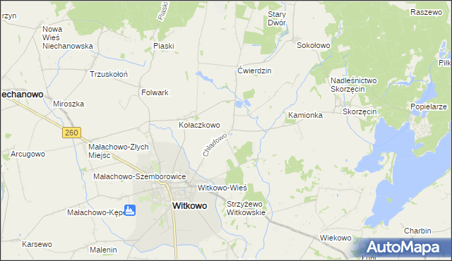 mapa Chłądowo, Chłądowo na mapie Targeo