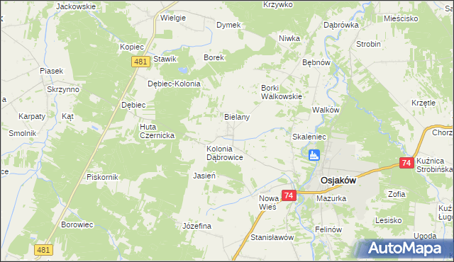 mapa Czernice gmina Osjaków, Czernice gmina Osjaków na mapie Targeo