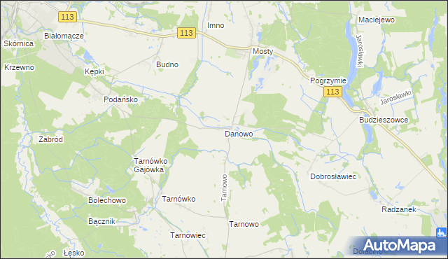 mapa Danowo gmina Goleniów, Danowo gmina Goleniów na mapie Targeo