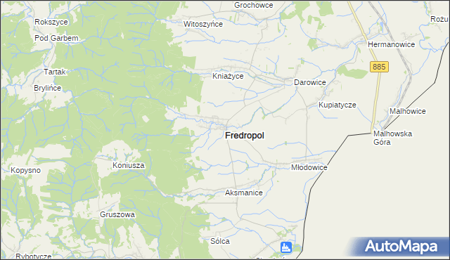 mapa Fredropol, Fredropol na mapie Targeo