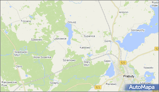 mapa Kałdowo gmina Prabuty, Kałdowo gmina Prabuty na mapie Targeo