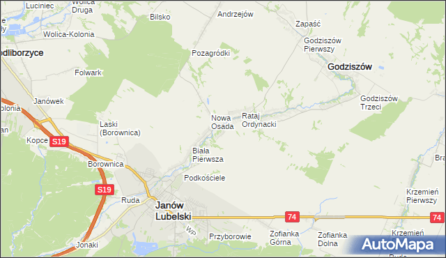 mapa Kawęczyn gmina Godziszów, Kawęczyn gmina Godziszów na mapie Targeo