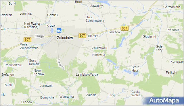 mapa Kotłówka gmina Żelechów, Kotłówka gmina Żelechów na mapie Targeo