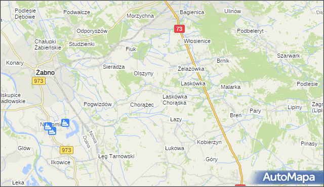 mapa Laskówka Chorąska, Laskówka Chorąska na mapie Targeo