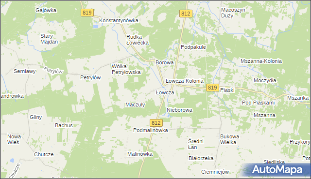 mapa Łowcza, Łowcza na mapie Targeo