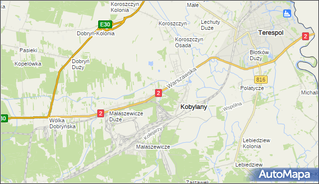 mapa Małaszewicze Małe, Małaszewicze Małe na mapie Targeo