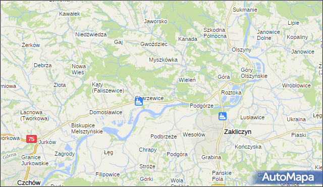 mapa Melsztyn, Melsztyn na mapie Targeo