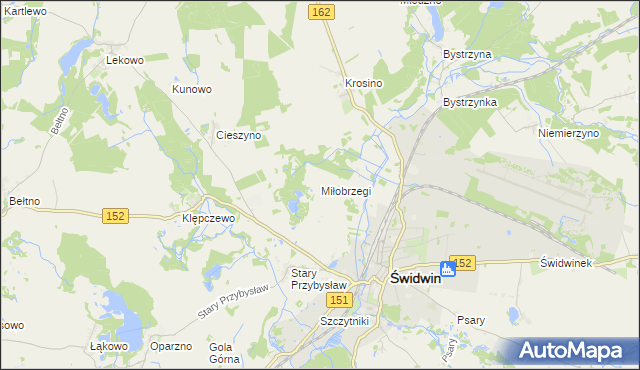 mapa Miłobrzegi, Miłobrzegi na mapie Targeo