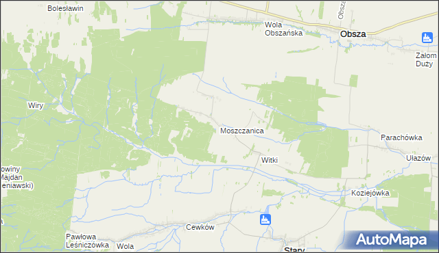 mapa Moszczanica, Moszczanica na mapie Targeo