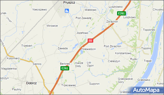 mapa Niewieścin, Niewieścin na mapie Targeo