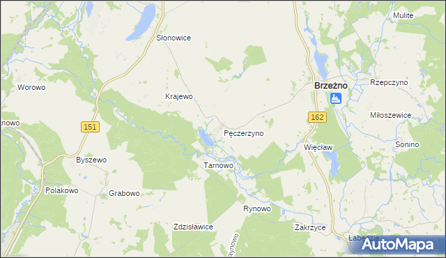 mapa Pęczerzyno, Pęczerzyno na mapie Targeo
