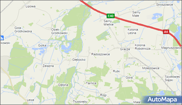 mapa Radoszowice, Radoszowice na mapie Targeo