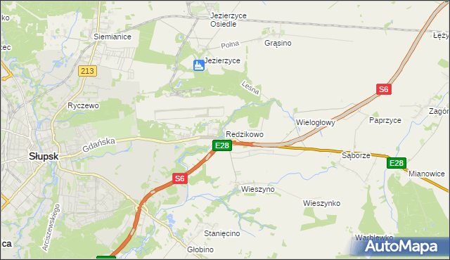 mapa Redzikowo, Redzikowo na mapie Targeo