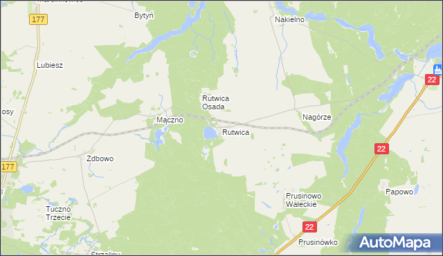mapa Rutwica, Rutwica na mapie Targeo