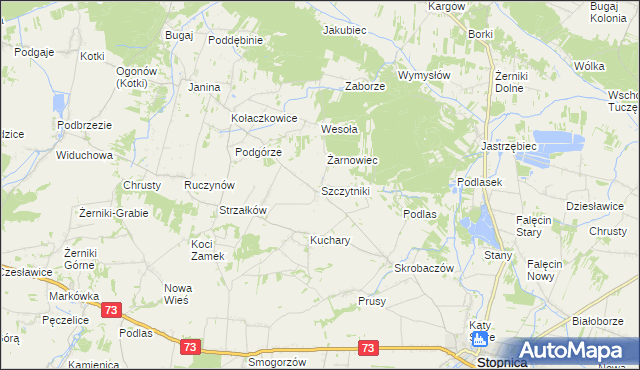 mapa Szczytniki gmina Stopnica, Szczytniki gmina Stopnica na mapie Targeo