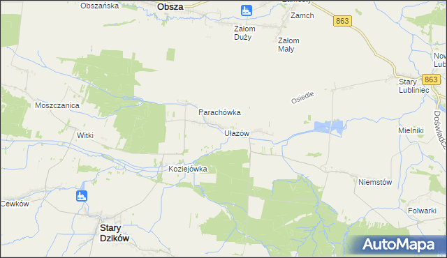 mapa Ułazów, Ułazów na mapie Targeo