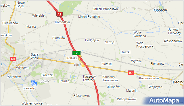 mapa Uroczysko Leśne, Uroczysko Leśne na mapie Targeo