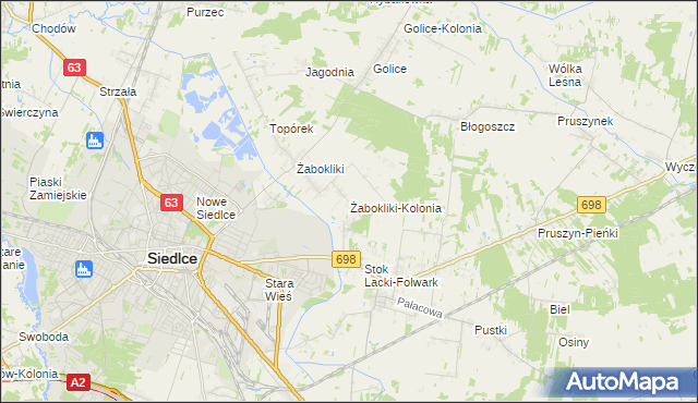 mapa Żabokliki-Kolonia, Żabokliki-Kolonia na mapie Targeo