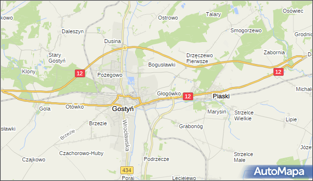 mapa Głogówko gmina Piaski, Głogówko gmina Piaski na mapie Targeo