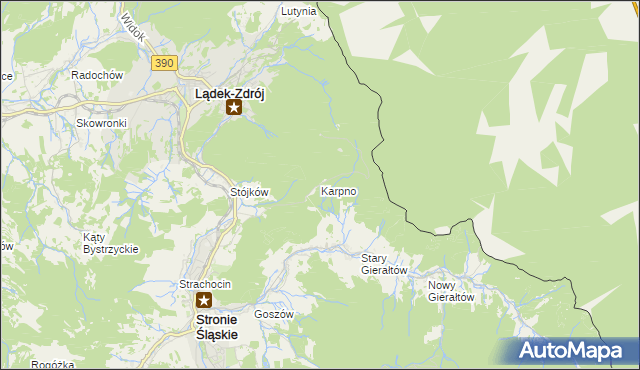 mapa Karpno gmina Lądek-Zdrój, Karpno gmina Lądek-Zdrój na mapie Targeo