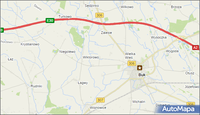 mapa Pawłówko gmina Buk, Pawłówko gmina Buk na mapie Targeo