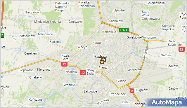 mapa Radomia, Radom na mapie Targeo
