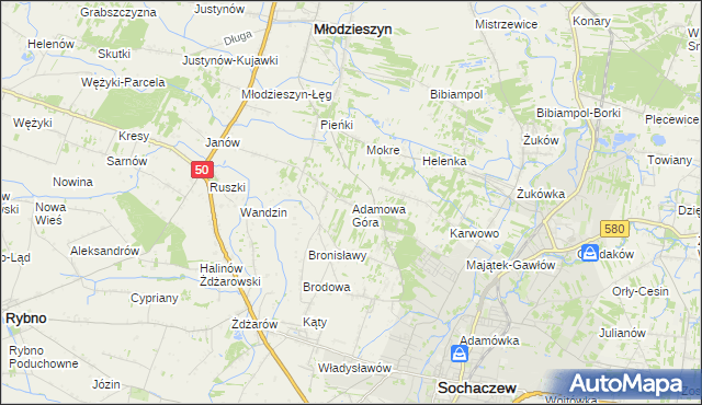 mapa Adamowa Góra, Adamowa Góra na mapie Targeo