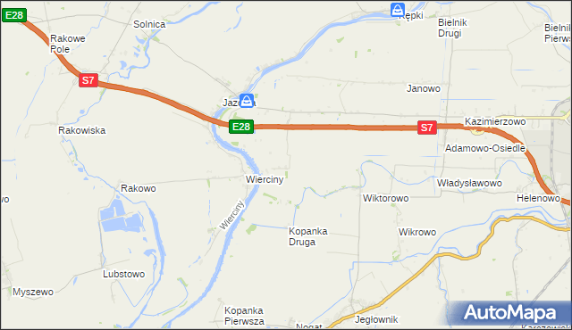 mapa Adamowo gmina Elbląg, Adamowo gmina Elbląg na mapie Targeo