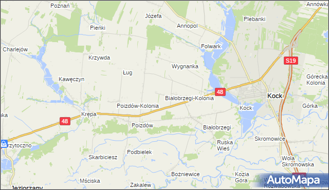 mapa Białobrzegi-Kolonia, Białobrzegi-Kolonia na mapie Targeo