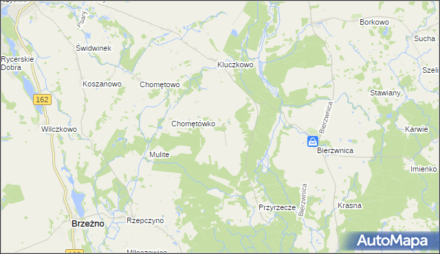 mapa Bierzwnica Osada, Bierzwnica Osada na mapie Targeo