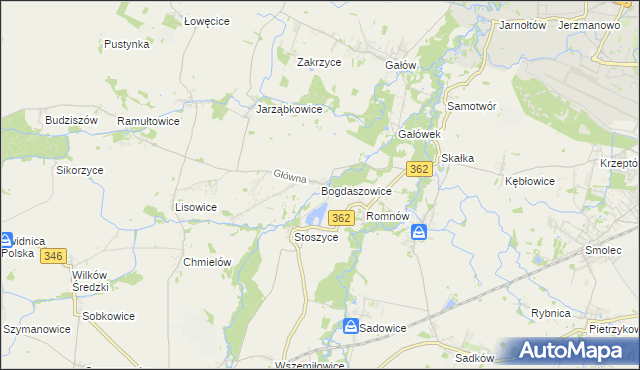 mapa Bogdaszowice, Bogdaszowice na mapie Targeo