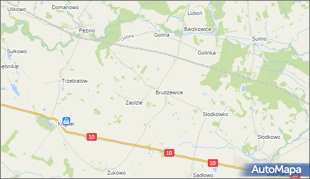 mapa Brudzewice gmina Suchań, Brudzewice gmina Suchań na mapie Targeo